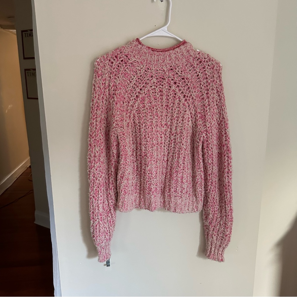 Aritzia Wilfred Pink Confetti Sweater Cropped Mock-Neck Sweater Size Size XXS - Picture 5 of 14